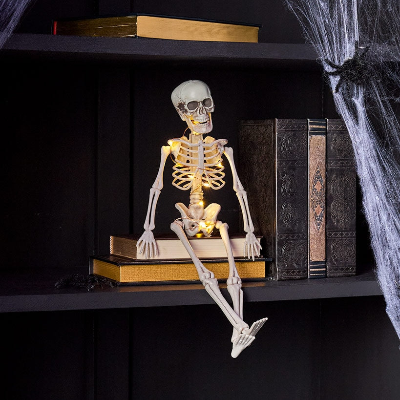Halloween Skeleton Poseable Lighted Decor 16 Inch 35 Inch and 65 Inch