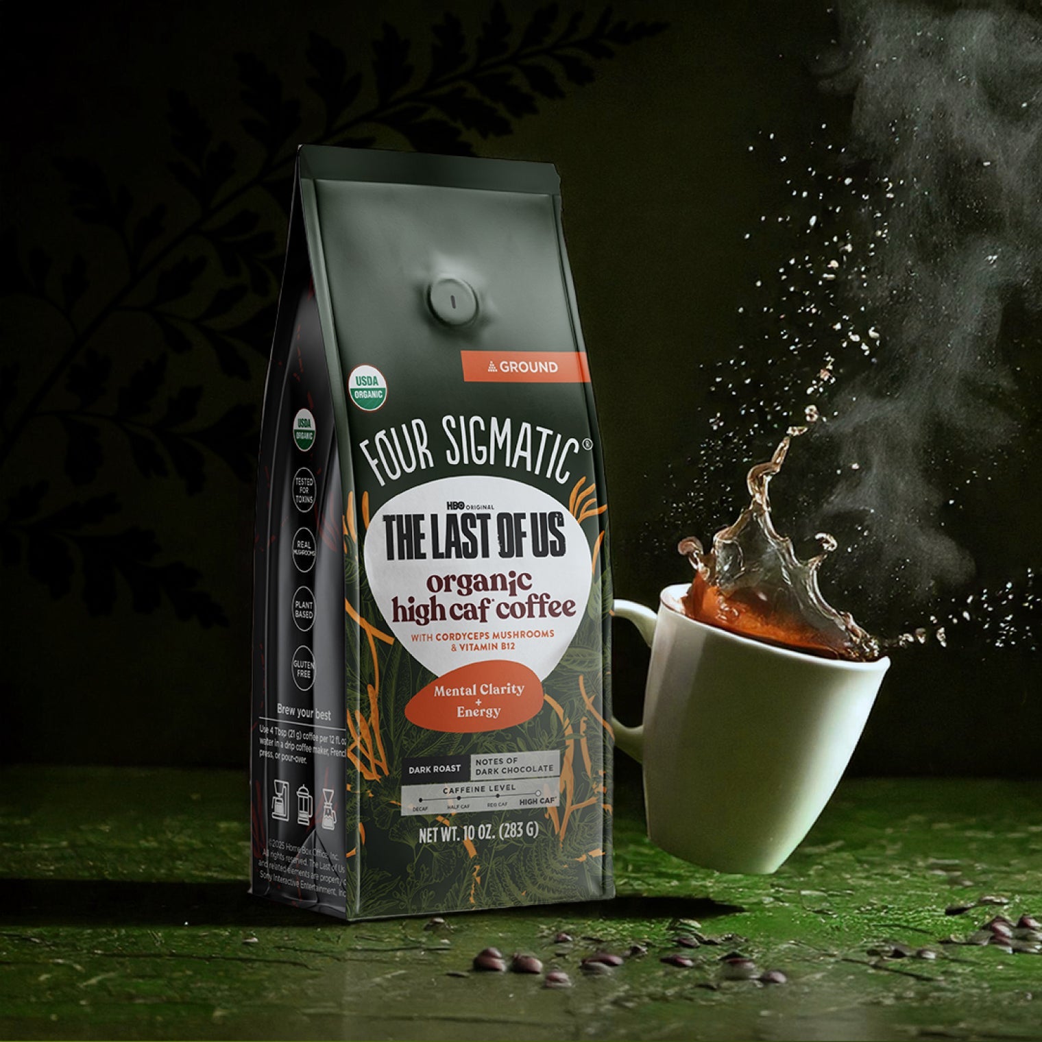 HBO Original The Last Of Us - Organic High Caf Ground Coffee - High Caf Ground Superfood Coffee Blend