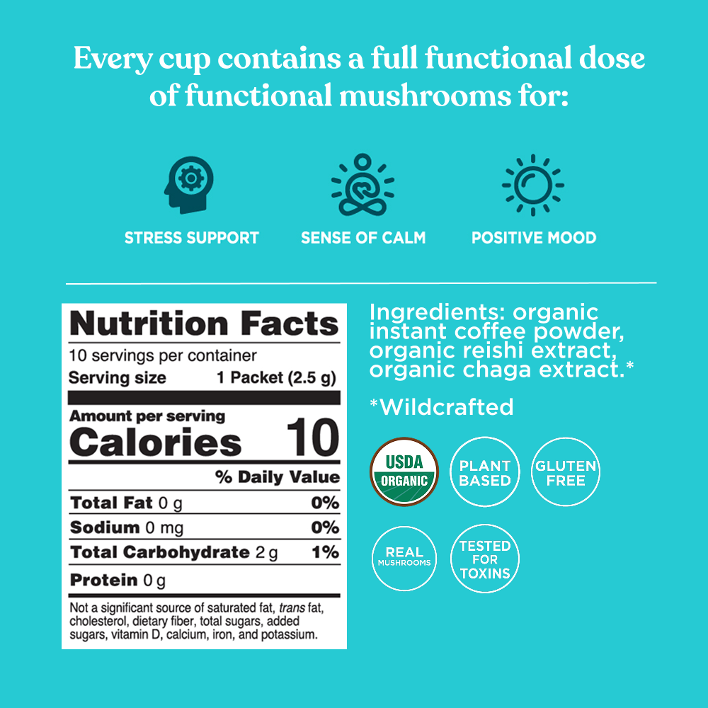 Calm Instant Coffee Packets - Calm Superfood Coffee Blend