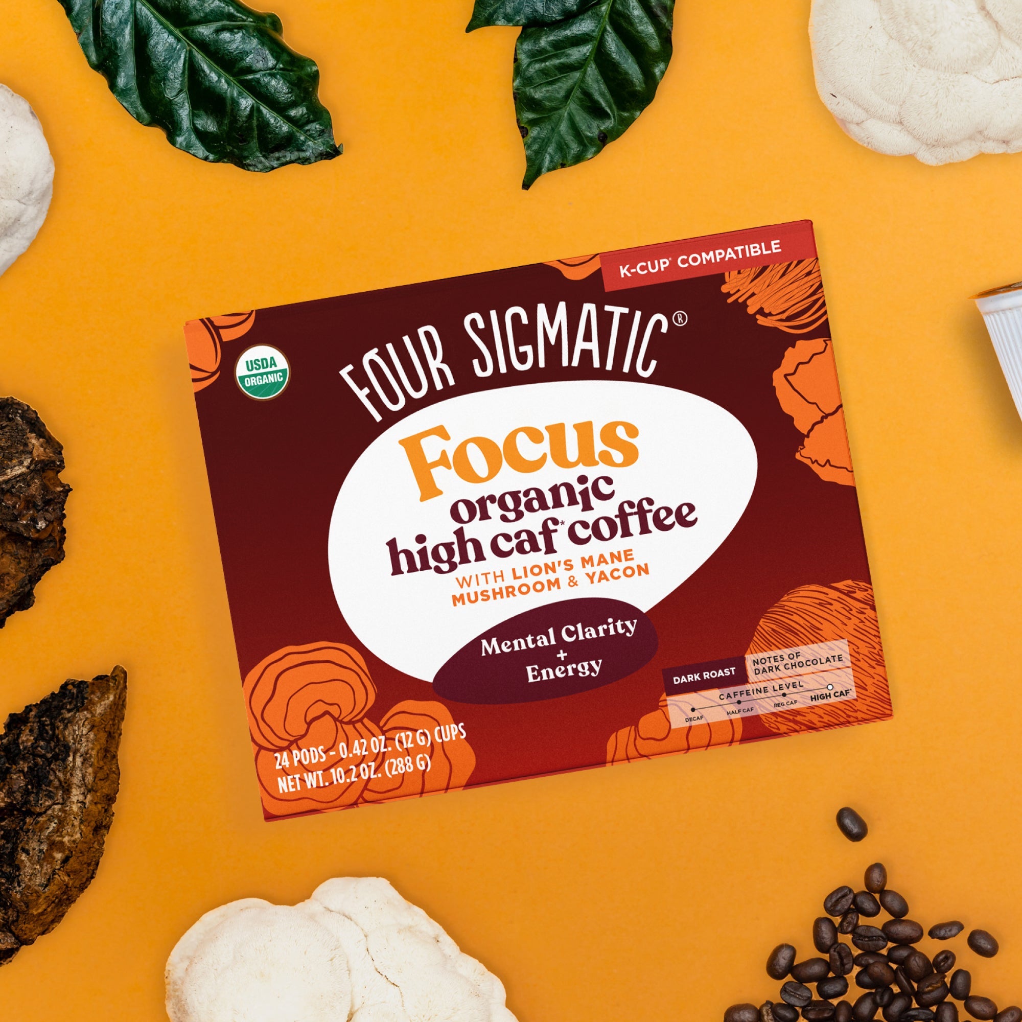 Focus High Caf Coffee Pods (24ct) - Focus High Caf Organic Coffee Pods