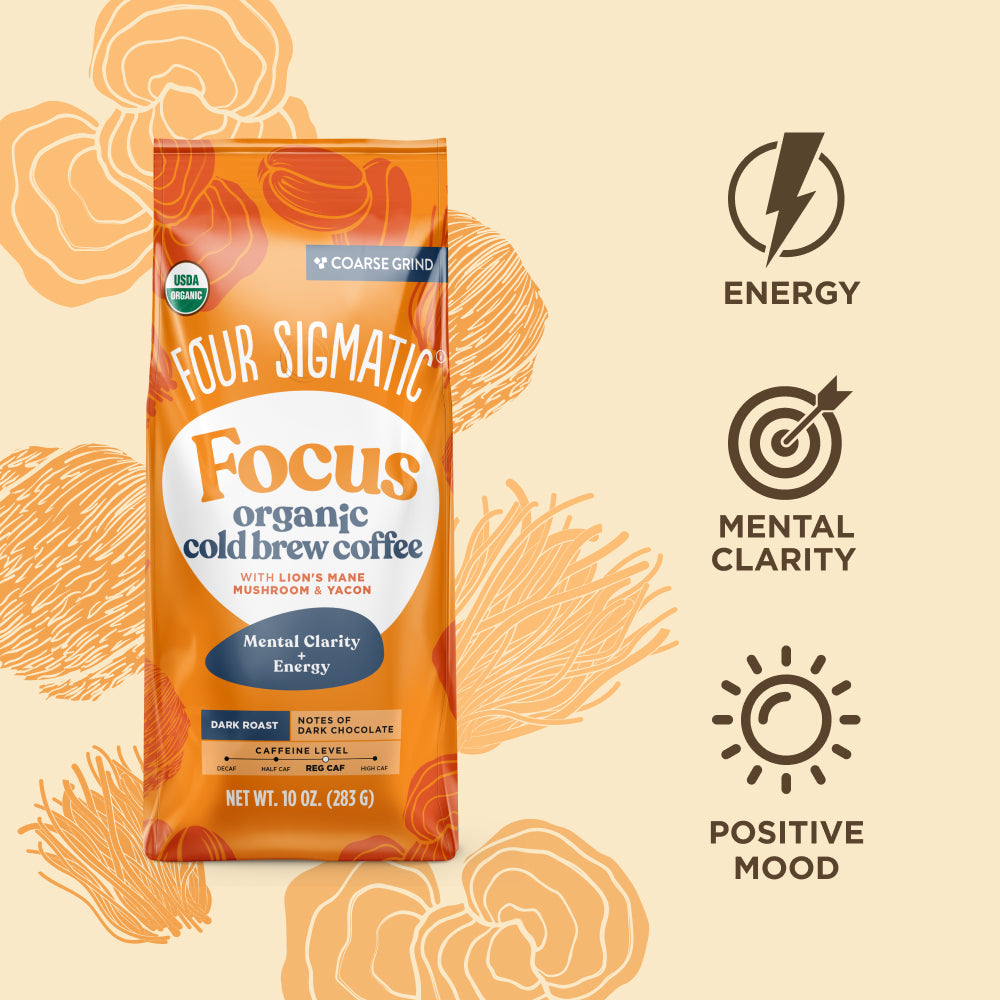 Focus Cold Brew Ground Coffee - Daily Cold Brew Mushroom Coffee