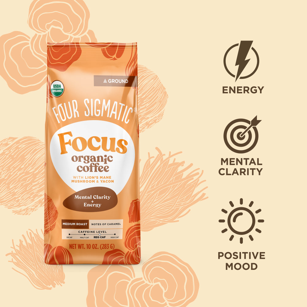 Focus Ground Coffee - Medium - Medium Roast Superfood Coffee Blend