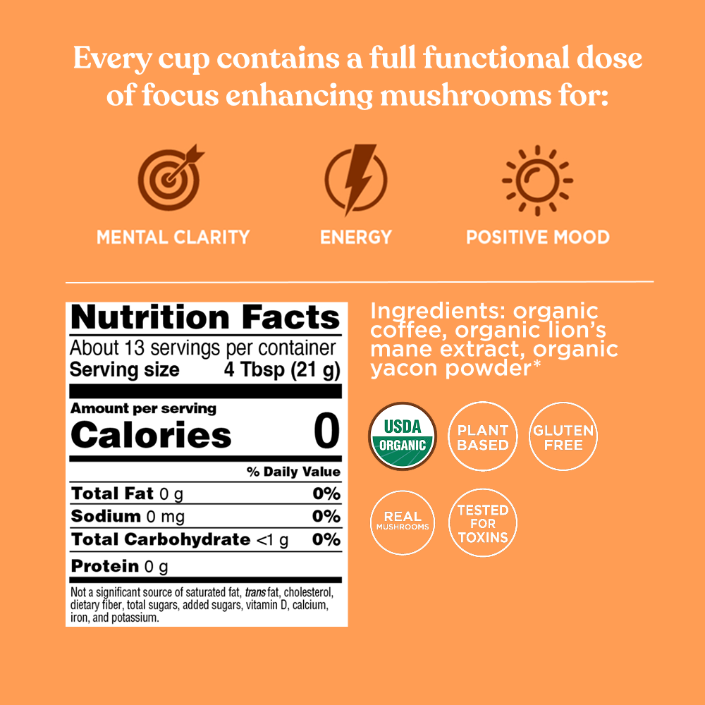 Focus Ground Coffee - Medium - Medium Roast Superfood Coffee Blend