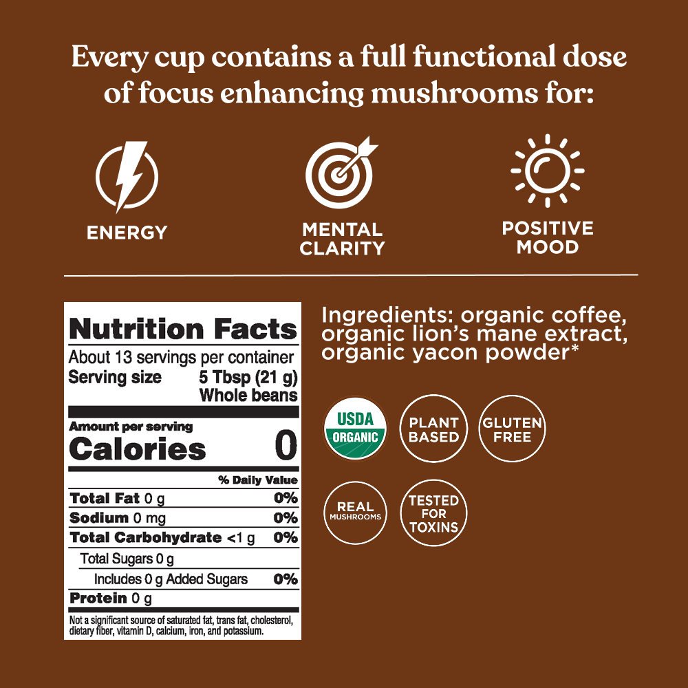 Focus Whole Bean Coffee - Whole Bean Superfood Coffee Beans