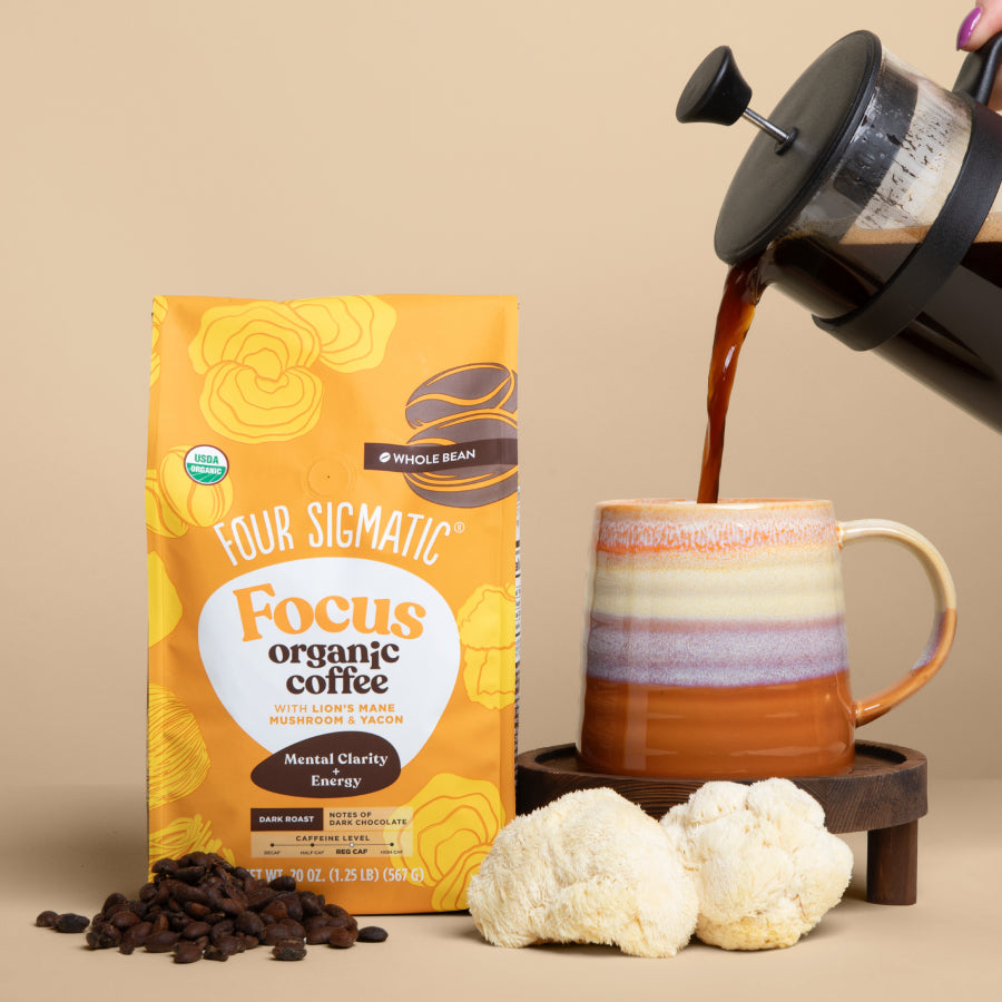 Focus Whole Bean Coffee - Dark (20oz) - Dark Roast Superfood Coffee Beans