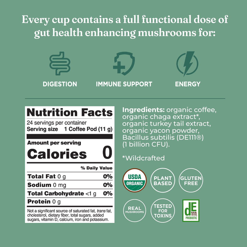 Gut Health Coffee Pods (24ct) - Gut Health Organic Coffee Pods