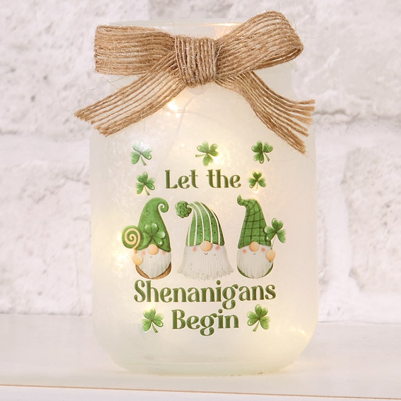 St Patrick's or Valentine's Fairy Light Mason Jar