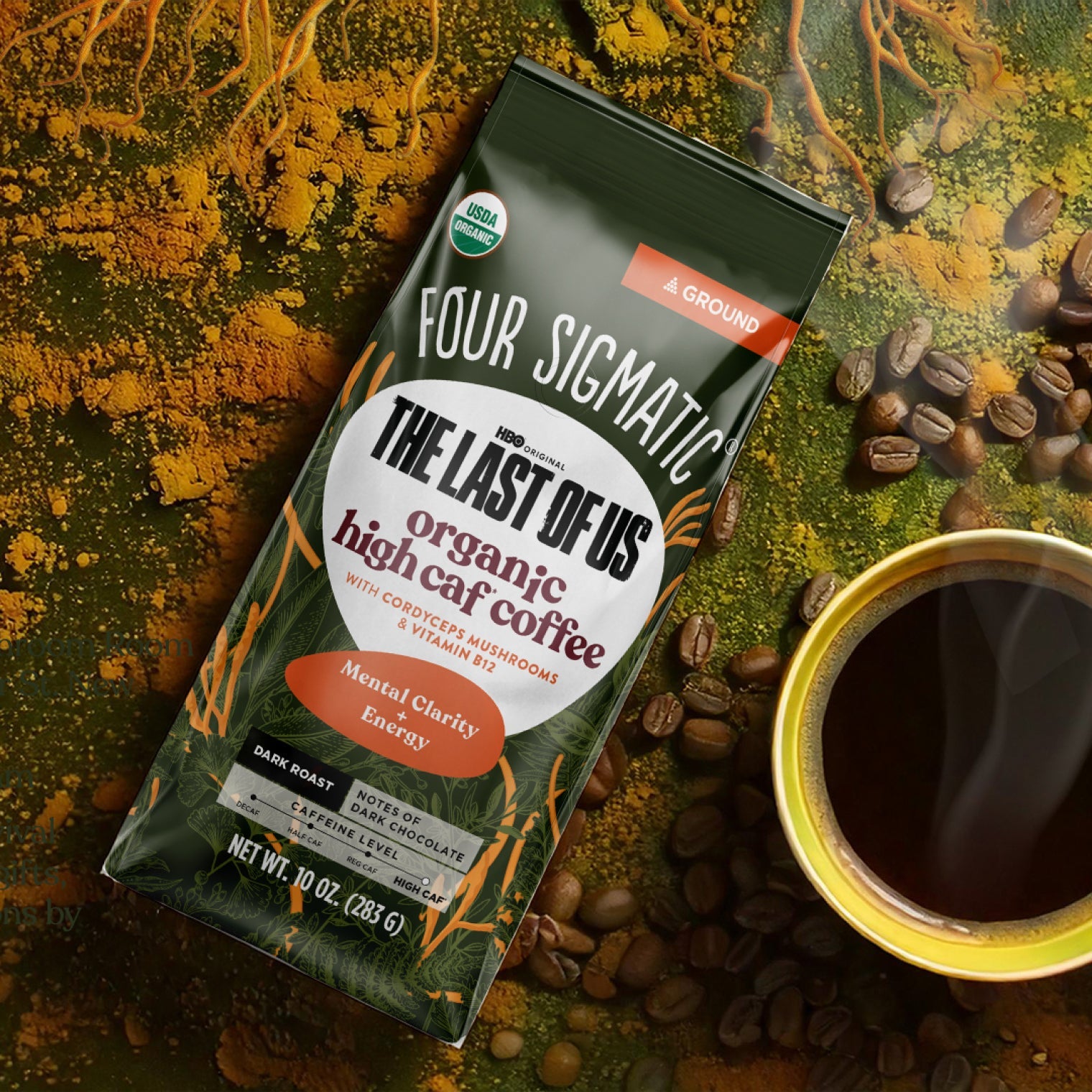 HBO Original The Last Of Us - Organic High Caf Ground Coffee - High Caf Ground Superfood Coffee Blend