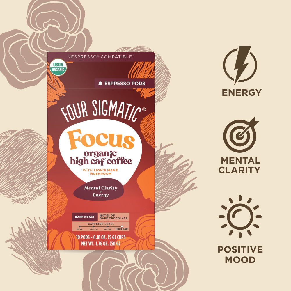 Focus Dark Roast High Caf Espresso Pods (10ct) - High Caf Dark Roast Daily Espresso Pods