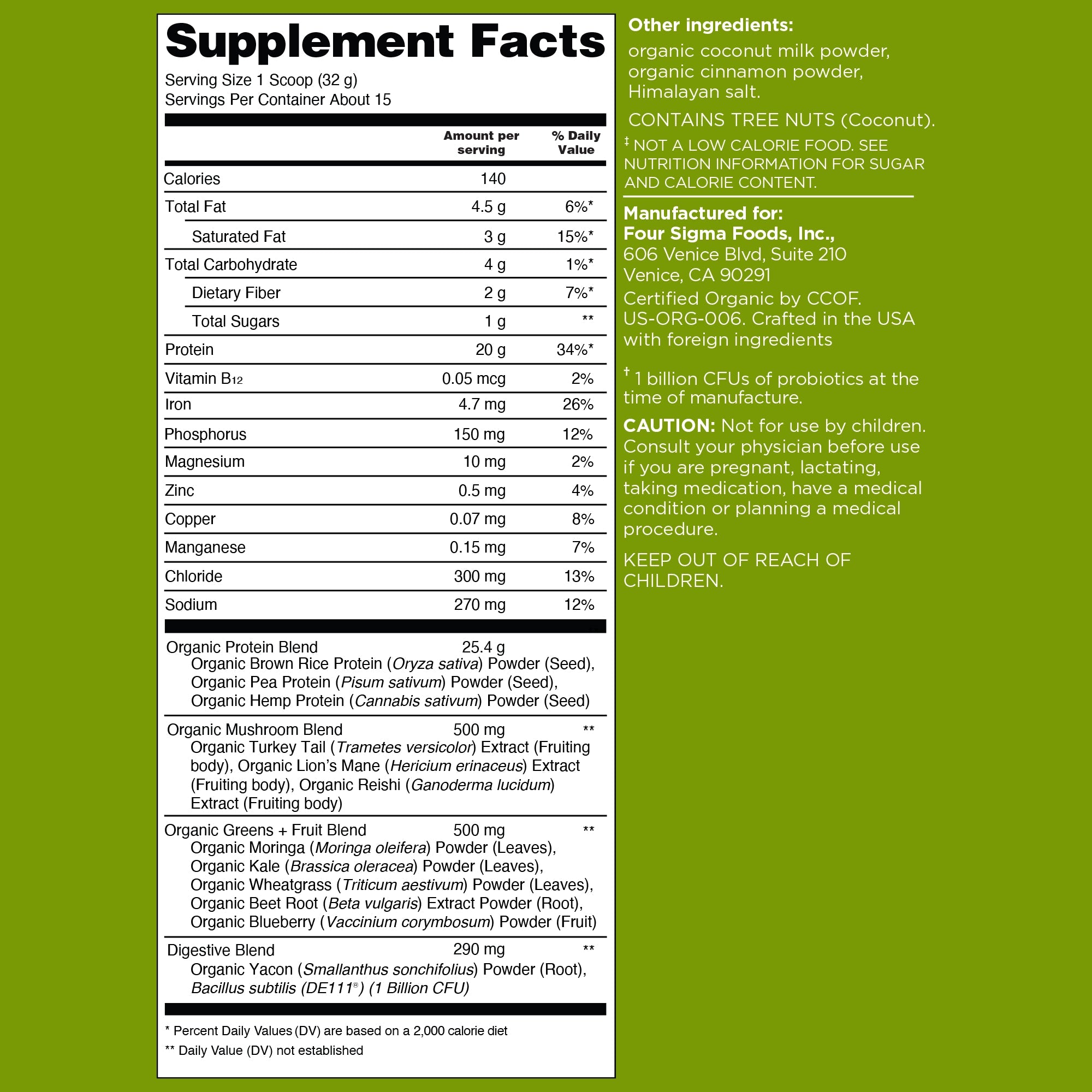 Plant-Based Protein – Unflavored - Unflavored Daily Protein Formula