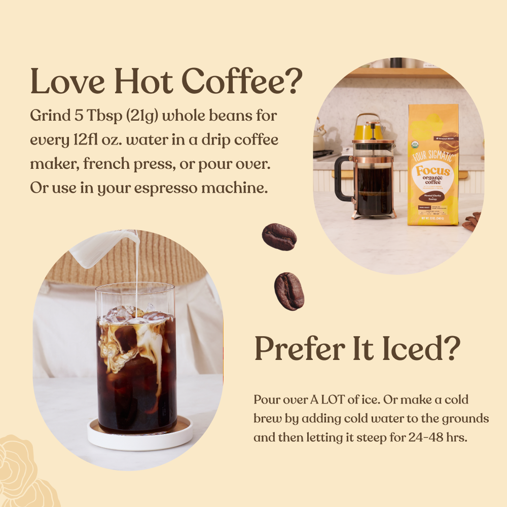Focus Whole Bean Coffee - Whole Bean Superfood Coffee Beans