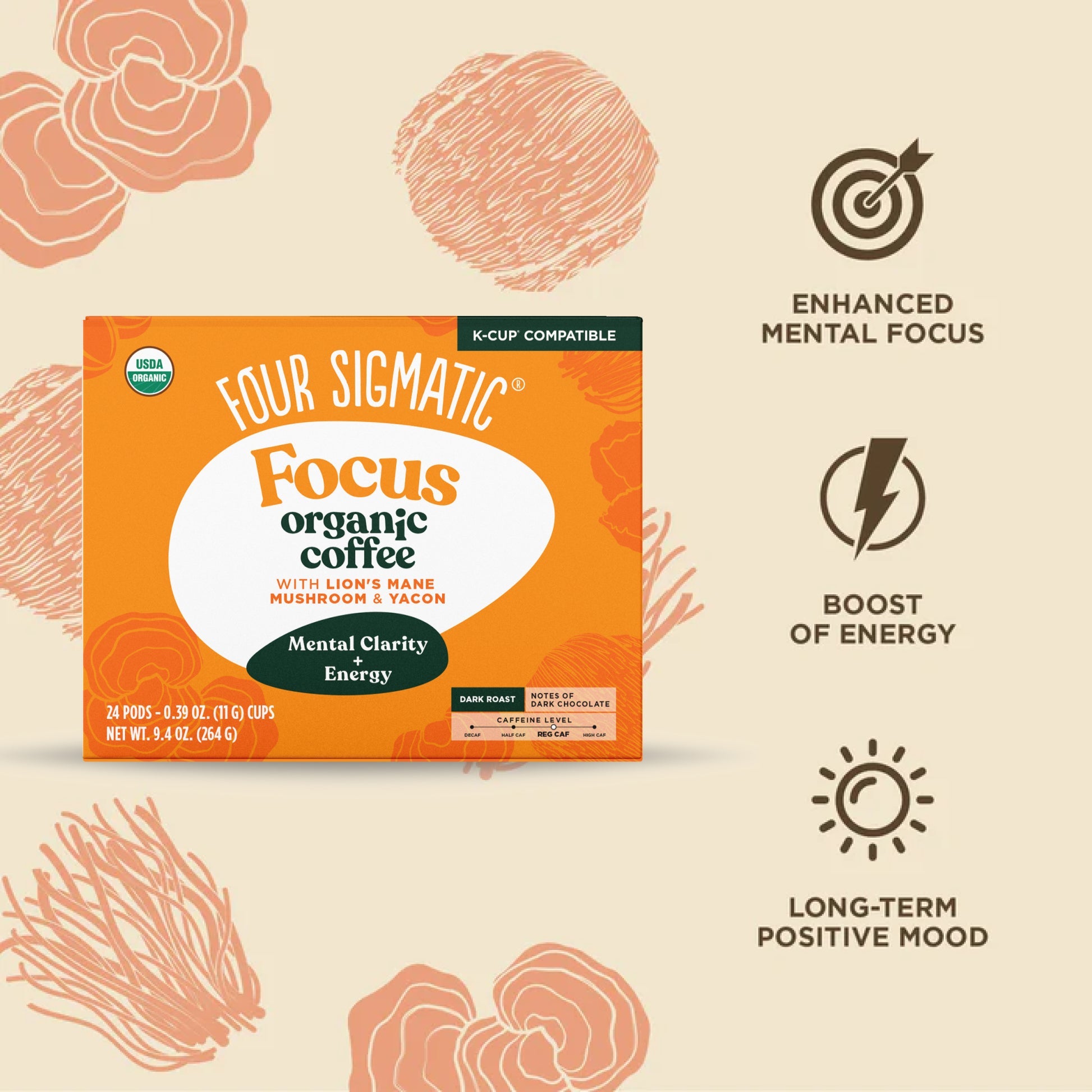 Focus Coffee Pods (24ct) - Focus Organic Coffee Pods