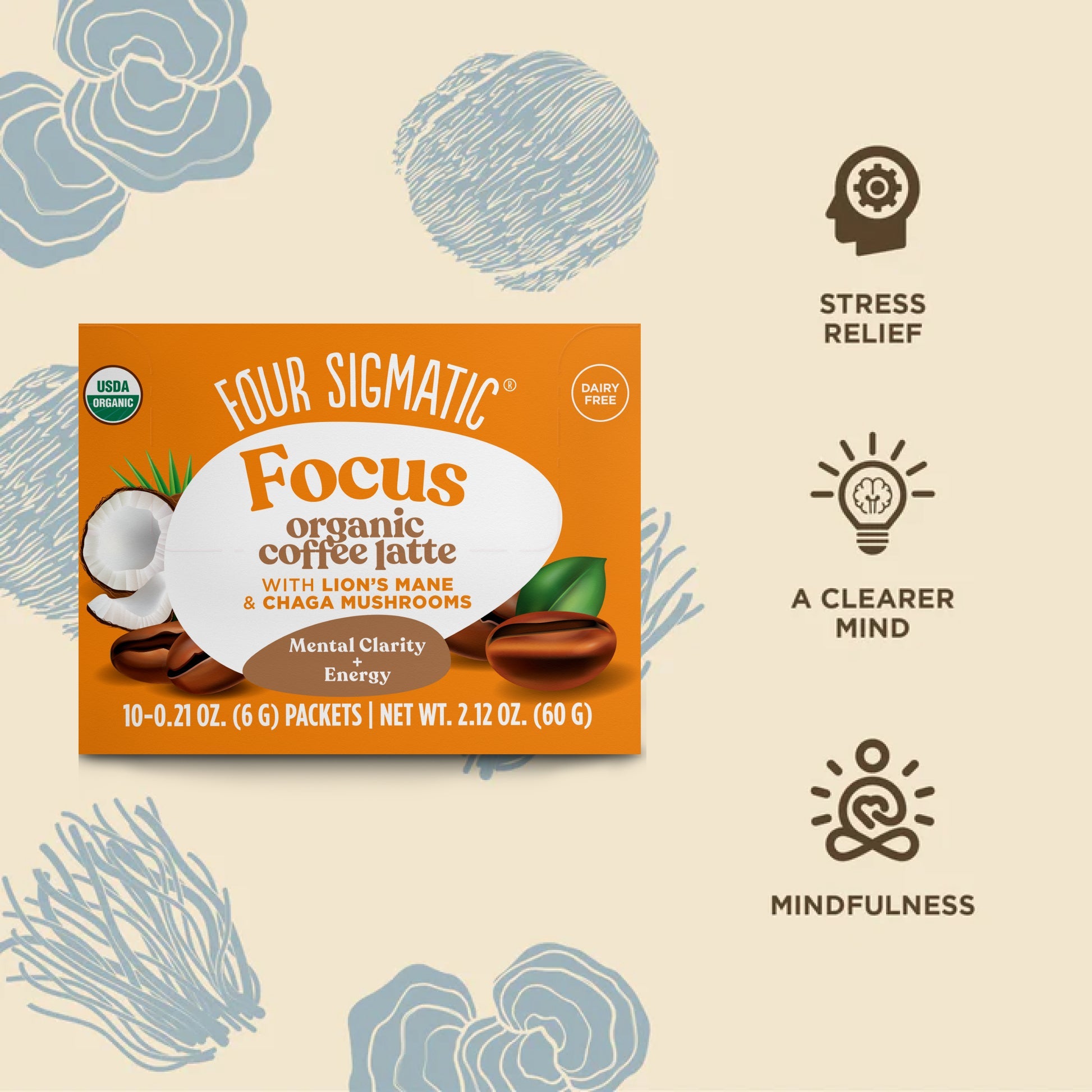 Focus Instant Coffee Latte Packets - Coffee Latte Daily Latte Blend