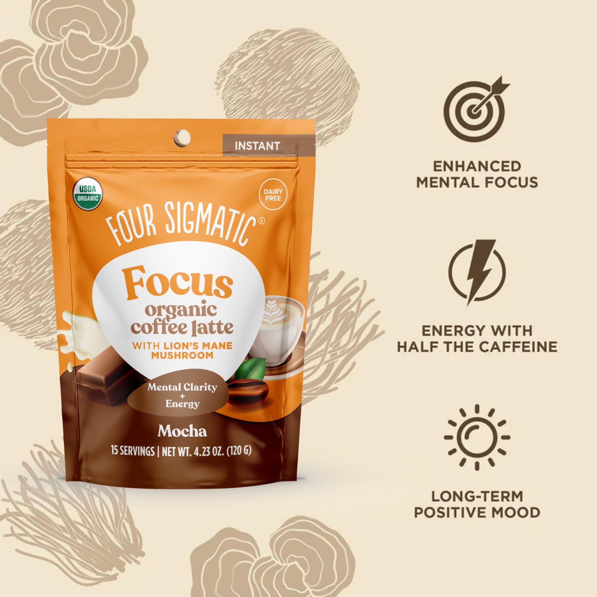 Focus Organic Coffee Latte - Mocha - Mocha Latte Daily Latte Blend